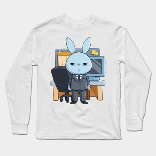 Tired Office Bunny Long Sleeve T-Shirt